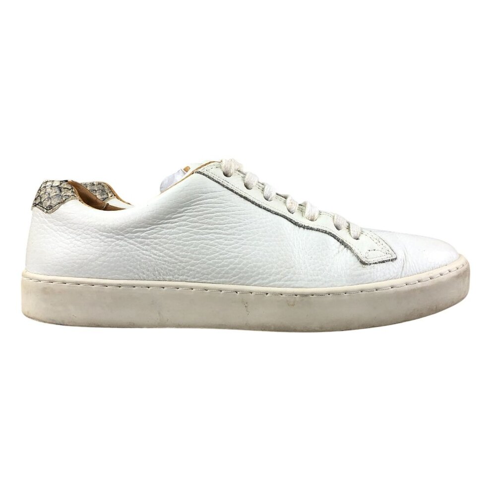 Russell & Bromley Women's Size 37 (US 7) White Leather Lace-Up Sneakers PORTUGAL